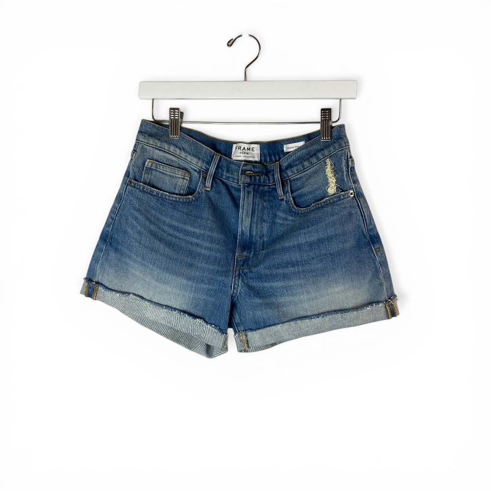 FRAME Denim Jeans Le Bridgette Shorts Frayed Cutoff Folded Distressed Size 27